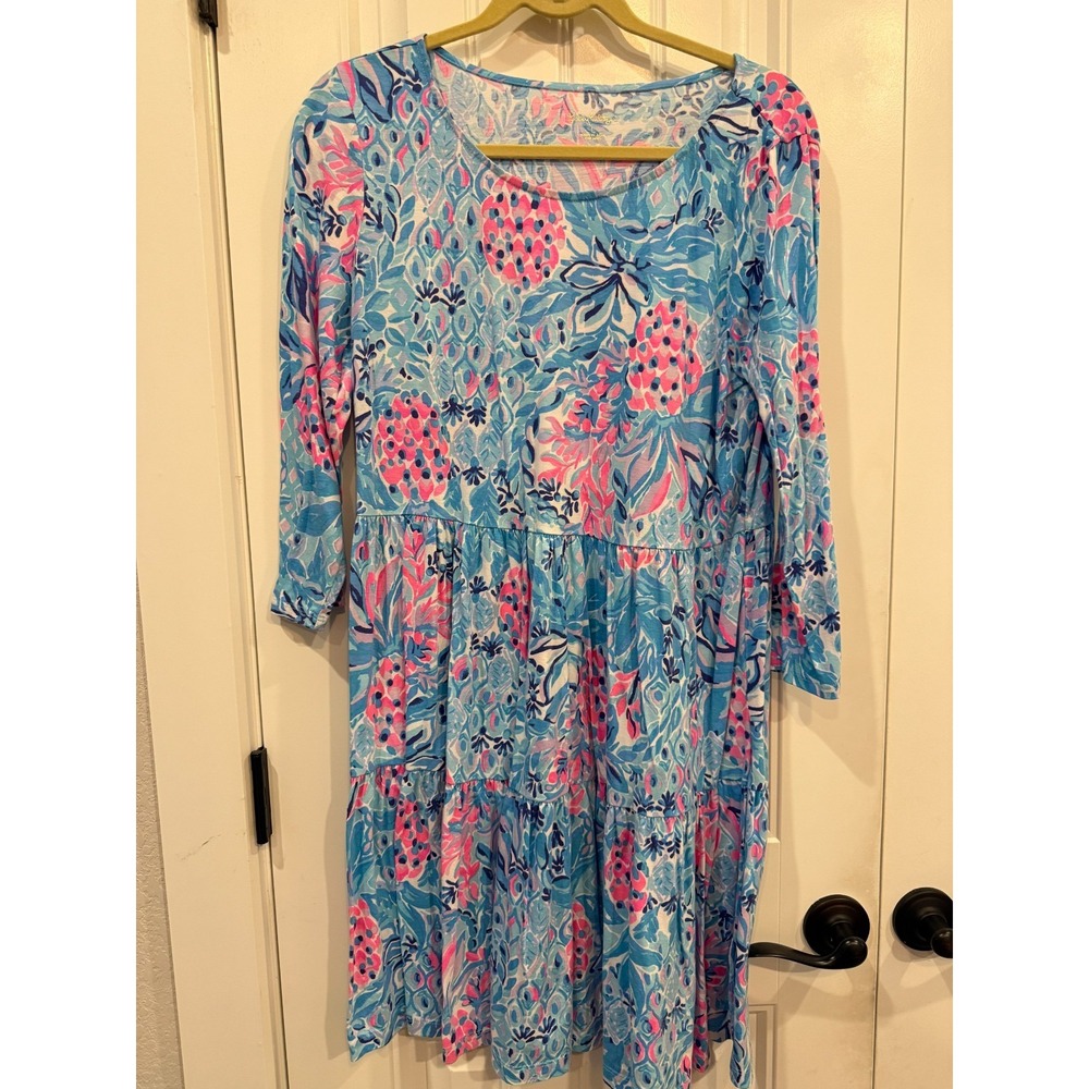 Lilly Pulitzer Geanna Swing Dress Size XL‎ – Zanzibar Blue "Party Princess"